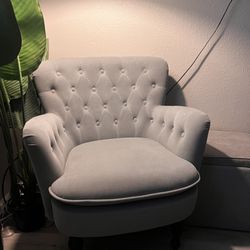 Gray Velvet Armchair 