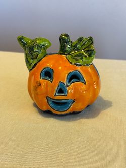 Day of the death talavera jack-o-lantern