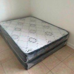 New Queen Size Mattress Regular with Box Spring Set Colchones Nuevos Queen Size Bed 