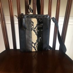 Coach Crossbody Bag with Leather, Patent Leather & Snakeskin Strip NWOT