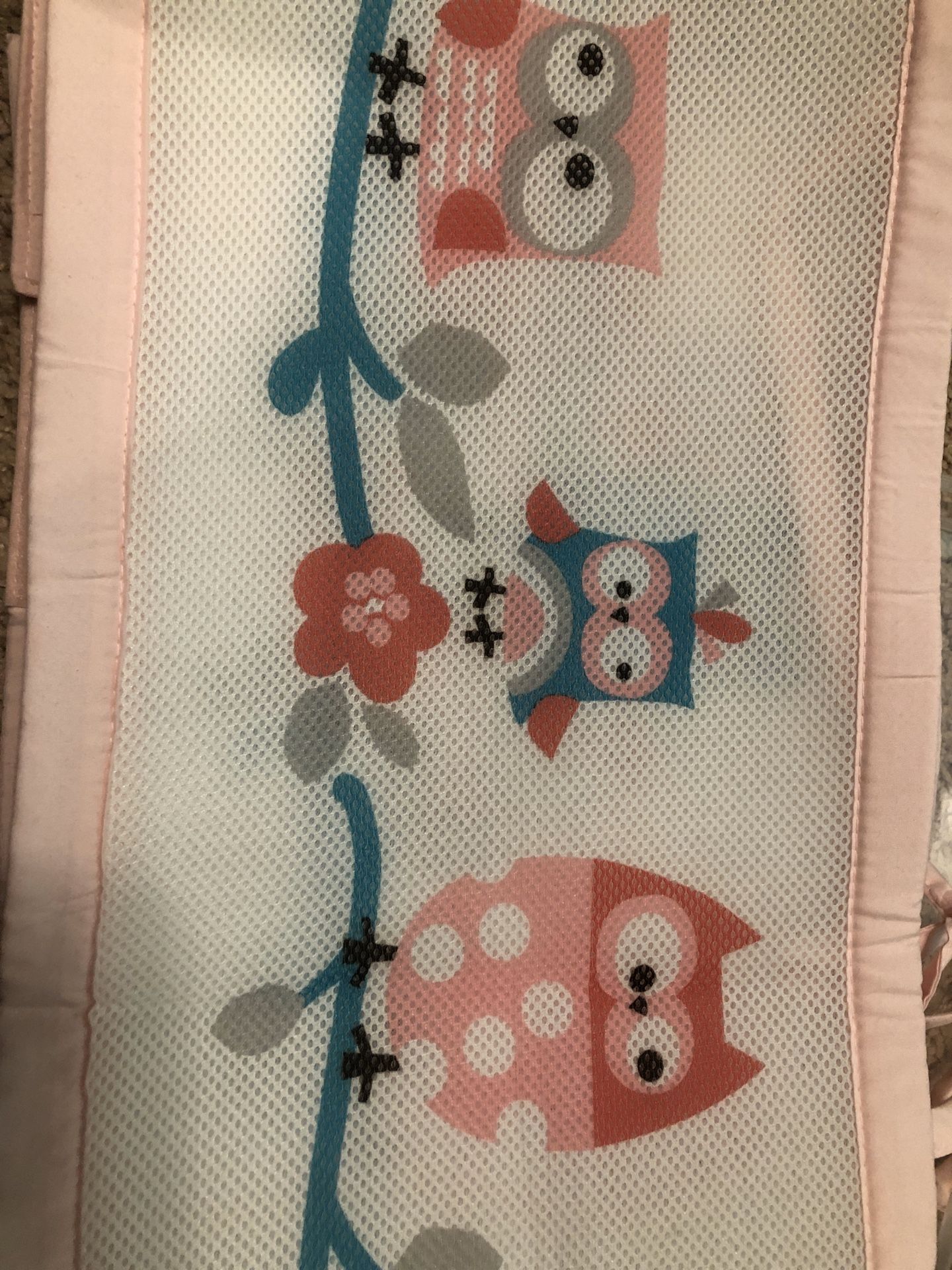 Mesh Crib bumper - Owls