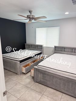 New Full  Bed And Mattress With Drawers