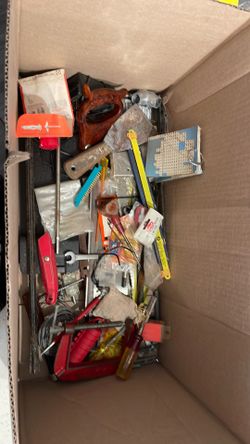 Whole box of miscellaneous tools and a docking station