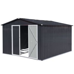 Metal garden sheds 6ftx8ft outdoor storage sheds Dark-grey