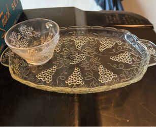 Vintage glass snack sets