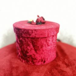 Velvet Hard Board Container with Covered Cap
