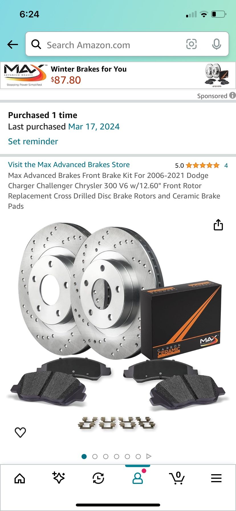 Ceramic Brake Pads And Rotors For Dodge Charger/Chrysler 300 6 Cylinder