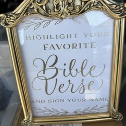 Wedding Bible Verse Gold Frame