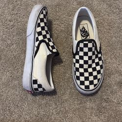 Classic Slip On Vans, Black And White Checkered Style 