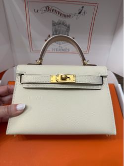 Hermes mini Kelly craie