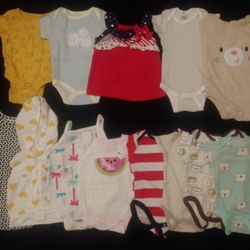 0–6 Months Baby Clothes Bundle – 14 Pieces, Cute & Mixed Styles
