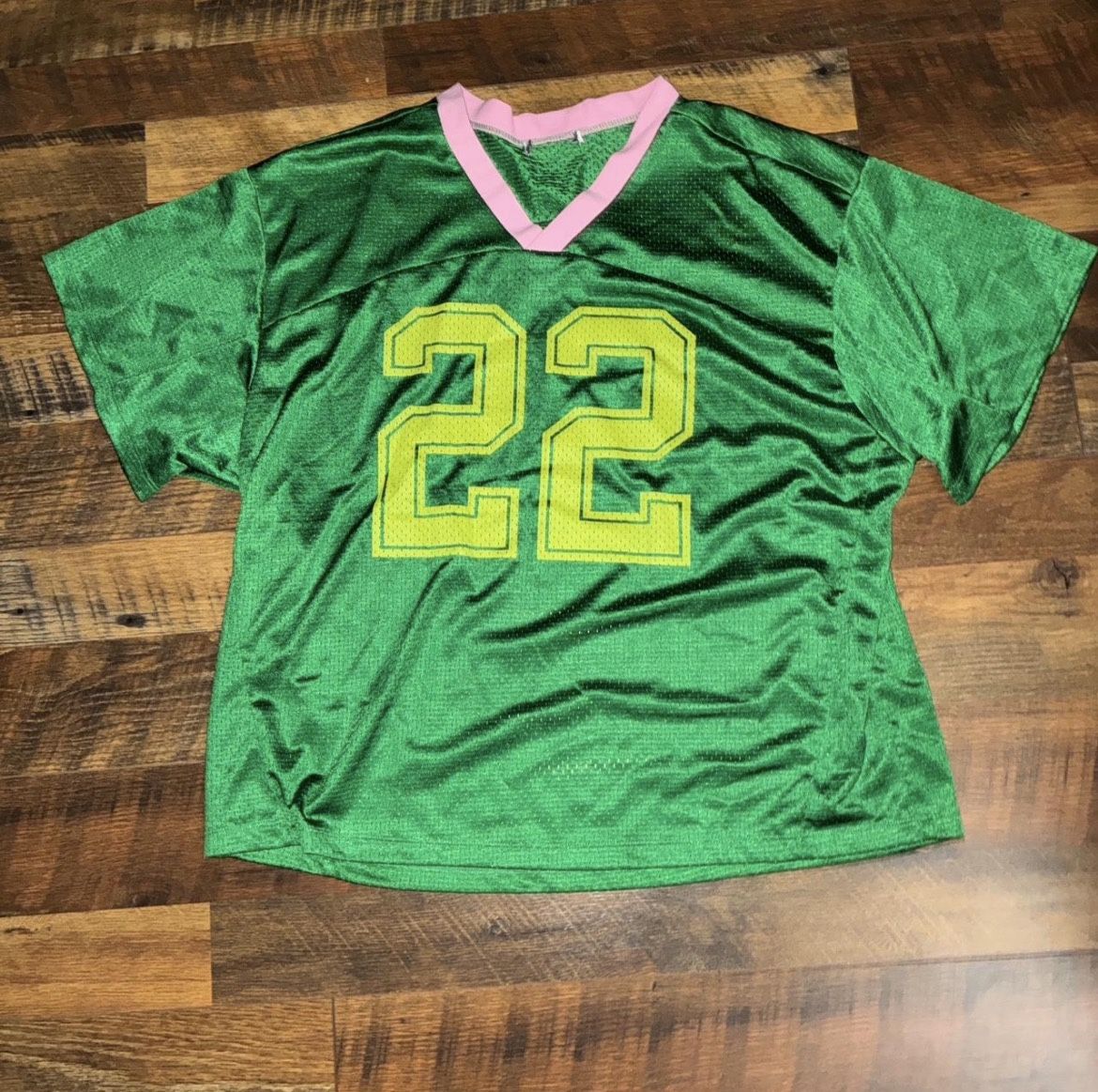 Green and pink vintage football jersey 