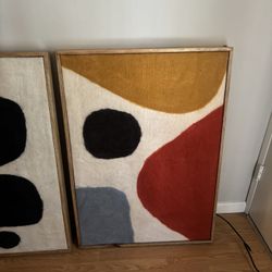 2 Abstract Textured Wall Art Pieces