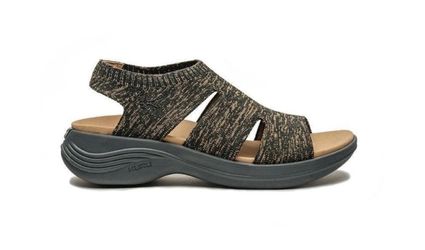 KURU Footwear Women Sandal CODA Muse Knit Jet Black-Sand, Size 9 Medium Width
