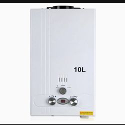 TCFUNDY 2.64 GPM Tankless Water Heater Propane Gas, 10L Instant Hot Gas Water Heater Outdoor Use for RV Camping Trailer