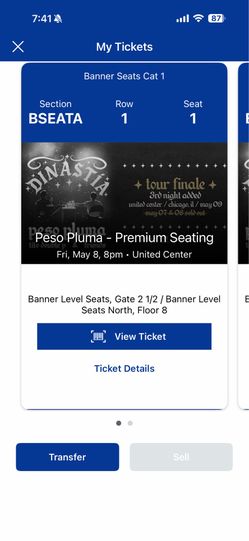Tickets  peso pluma