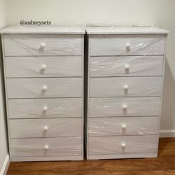 White 6 drawer chest *140 each