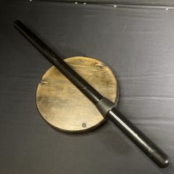 Wood Walking Stick 26" Black with Rubber Hand Guard