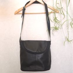 MAXX New York Black Leather Crossbody Bag