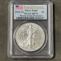 2011-(S) American Silver Eagle, PCGS MS-70 -- PERFECT GRADED COIN! — SHIPPING AVAILABLE!!
