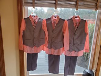 George brand boys Suit pants dress shirt vest and tie
