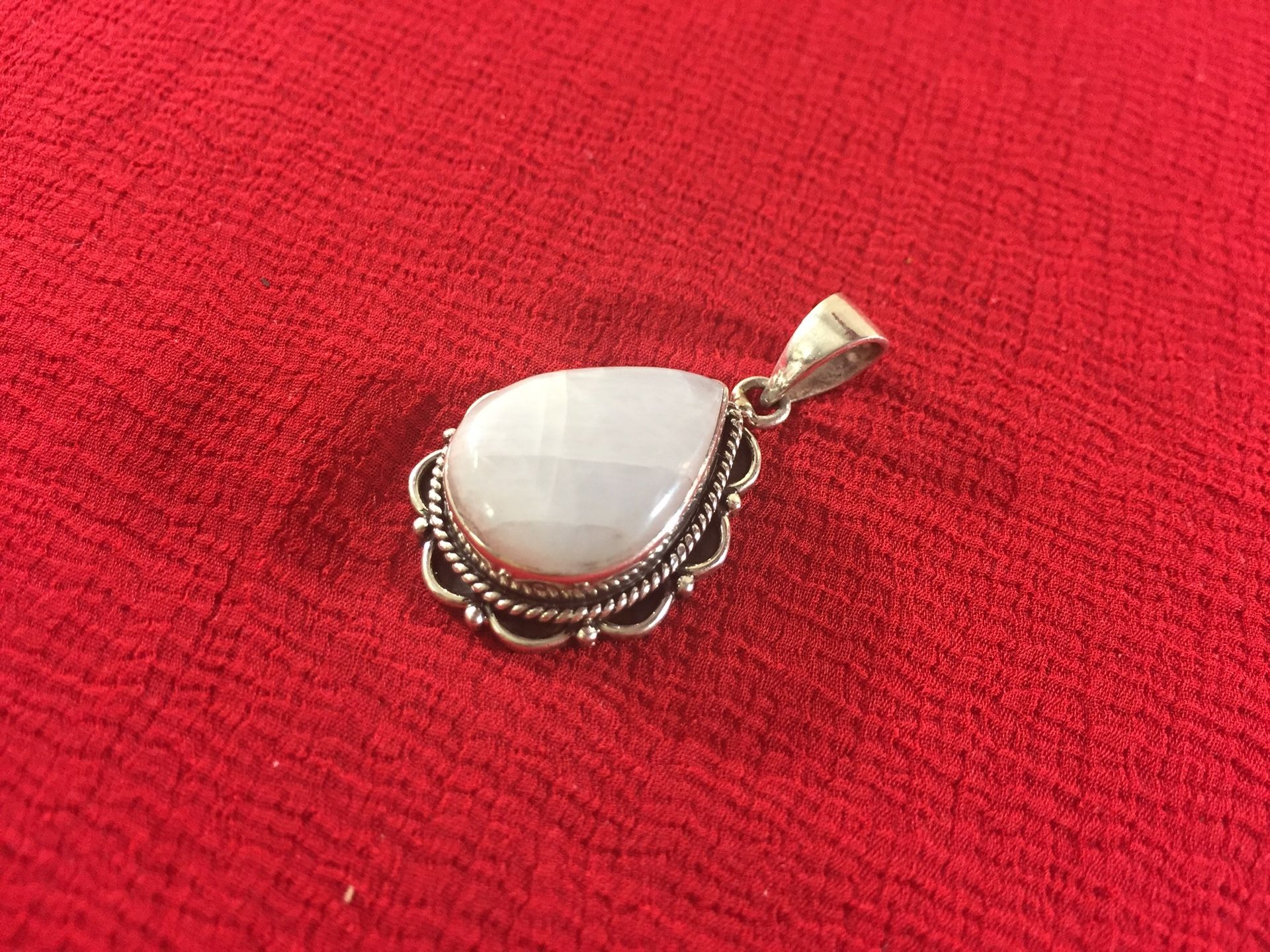 Handcrafted 925 stamped sterling silver pendant with moonstone