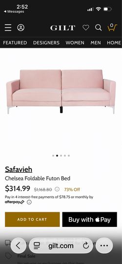 Safaviah Chelsea Foldable Futon Velvet Couch