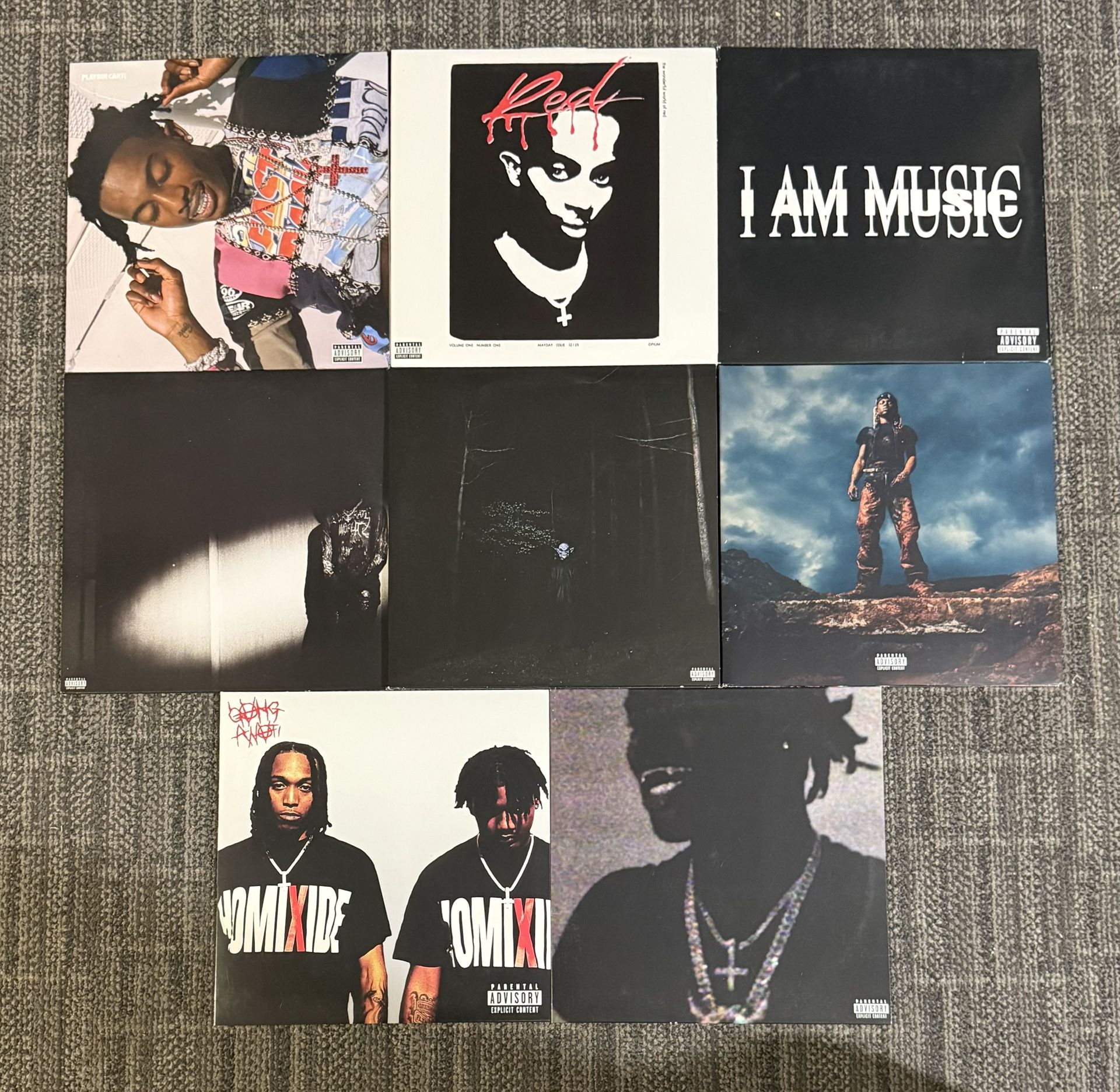 Playboi Carti, Ken carson, Destroy Lonely, and Homixide Gang vinyls