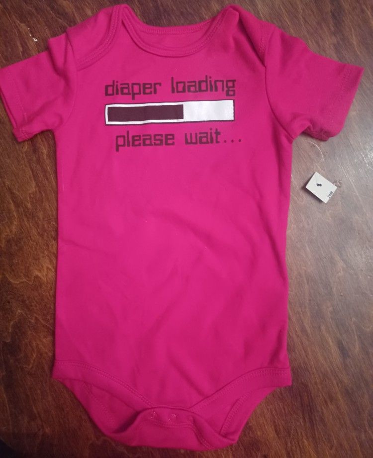 Brand New With Tag! Funny Onesie "Diaper Loading...Please Wait..."
