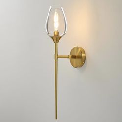 Vintage Brushed Brass Bathroom Vanity Lighting. RETAIL $96