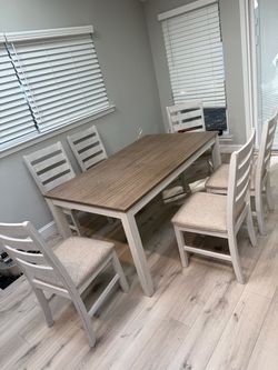 Ashley Skempton Dining Table & 6 Chairs – $450 OBO