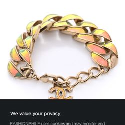 AUTHENIC CHANEL IRIDESCENT CC CHARM BRACELET 