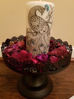 Peacock candle