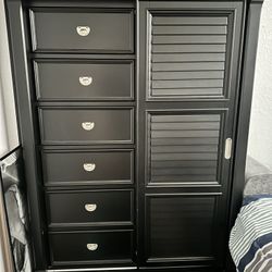 Black Armoire Dresser And Nightstand 