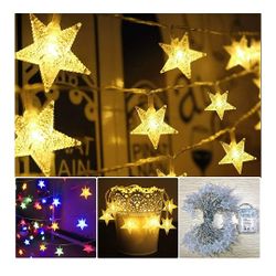 Battery Operated Star String Lights 60 Led for Indoor Outdoor Multi Color