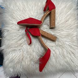 Charlotte Russe Cork Heel Pointy Heels - Size 6