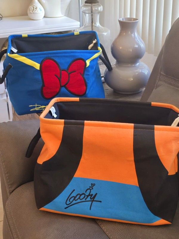 Disney Goofy & Donald Duck Kids Organizer XL Folding Storage Tote Toy Box