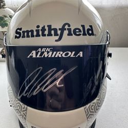 RARE! ARIC ALMIROLA SMITHFIELD HELMET IN WHITE! - AUTOGRAPHED! - FROM PRISTINE NASCAR