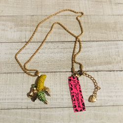 Betsey Johnson Rhinestone Banana Necklace