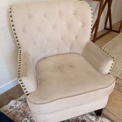 Set Of 2 Cream Accent Chairs