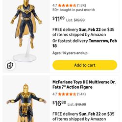McFarlane Toys DC Multiverse Dr. Fate 7" Action Figure/DC Black ADAM Movie 7IN Figures - DR. Fate