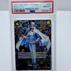 2024 ONE PIECE Rob Lucci Special Alt Art OP05-093 Emperors New World ENG PSA 10 