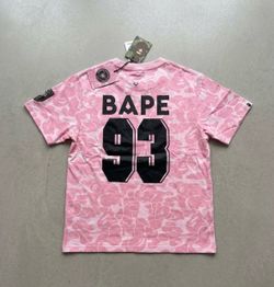 Pink Bape Camo Soccer Jersey Tee - size M