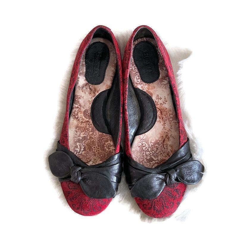 Born Red Suede Ballet Flats