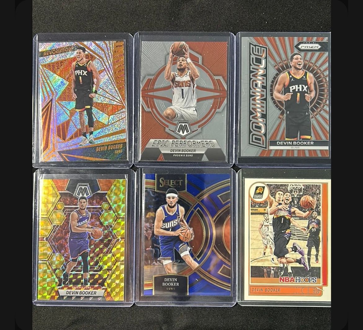Devin Booker basketball 6 card lot. Phoenix Suns Panini select 2021-2024.