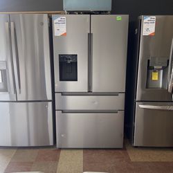 Stainless Steel Four Door Refrigerator With water And Ice Dispenser 