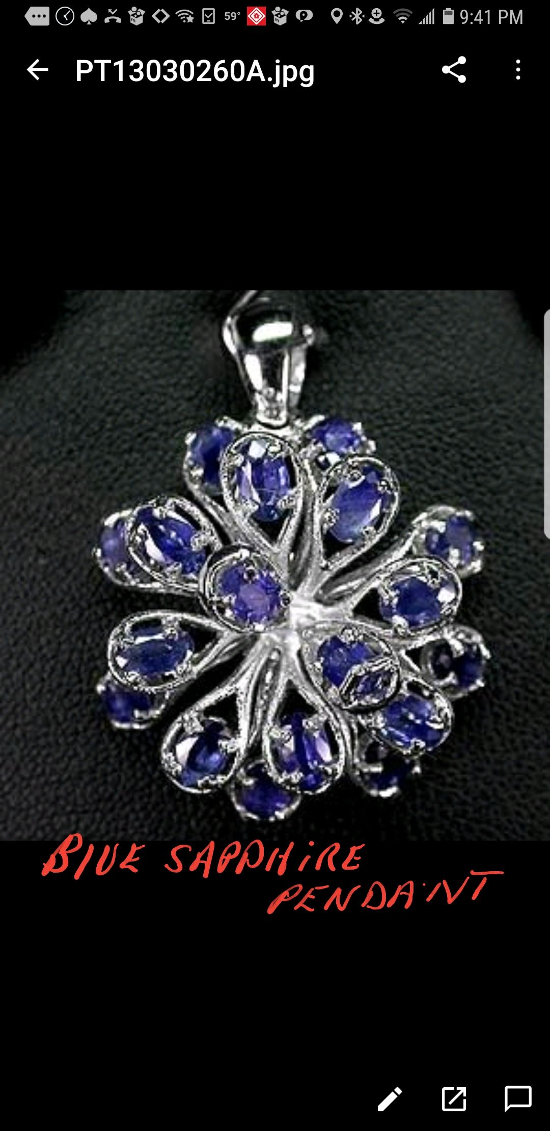 Genuine Blue Sapphire Pendant