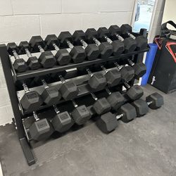5-75lbs Dumbbells w/Rack 