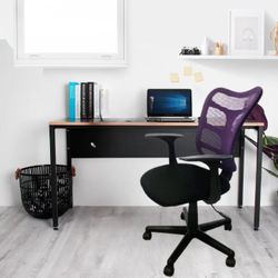 Purple Mesh Ergonomic High Back Swivel Office Chair with Black Frame 
