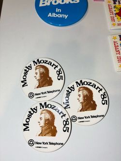 Mostly Mozart '85 Pinback Buttons Set of 3